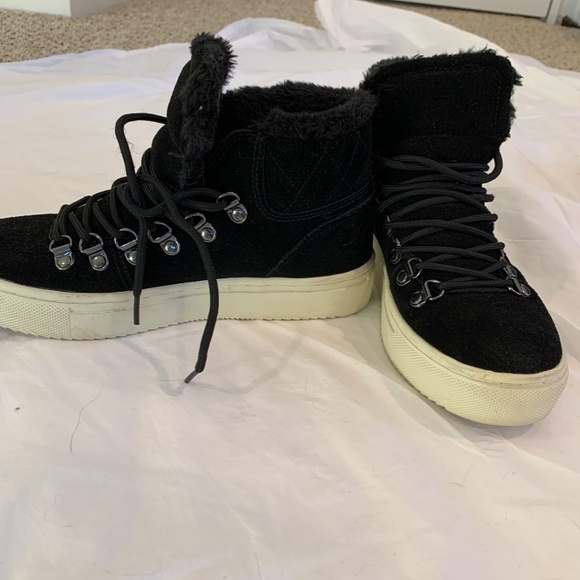 fuzzy sneaker boots